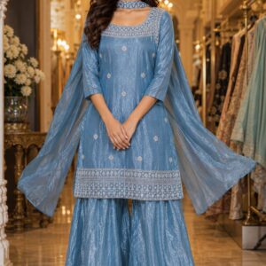 Tissue Chanderi Sharara Set
