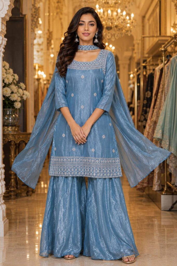 Tissue Chanderi Sharara Set
