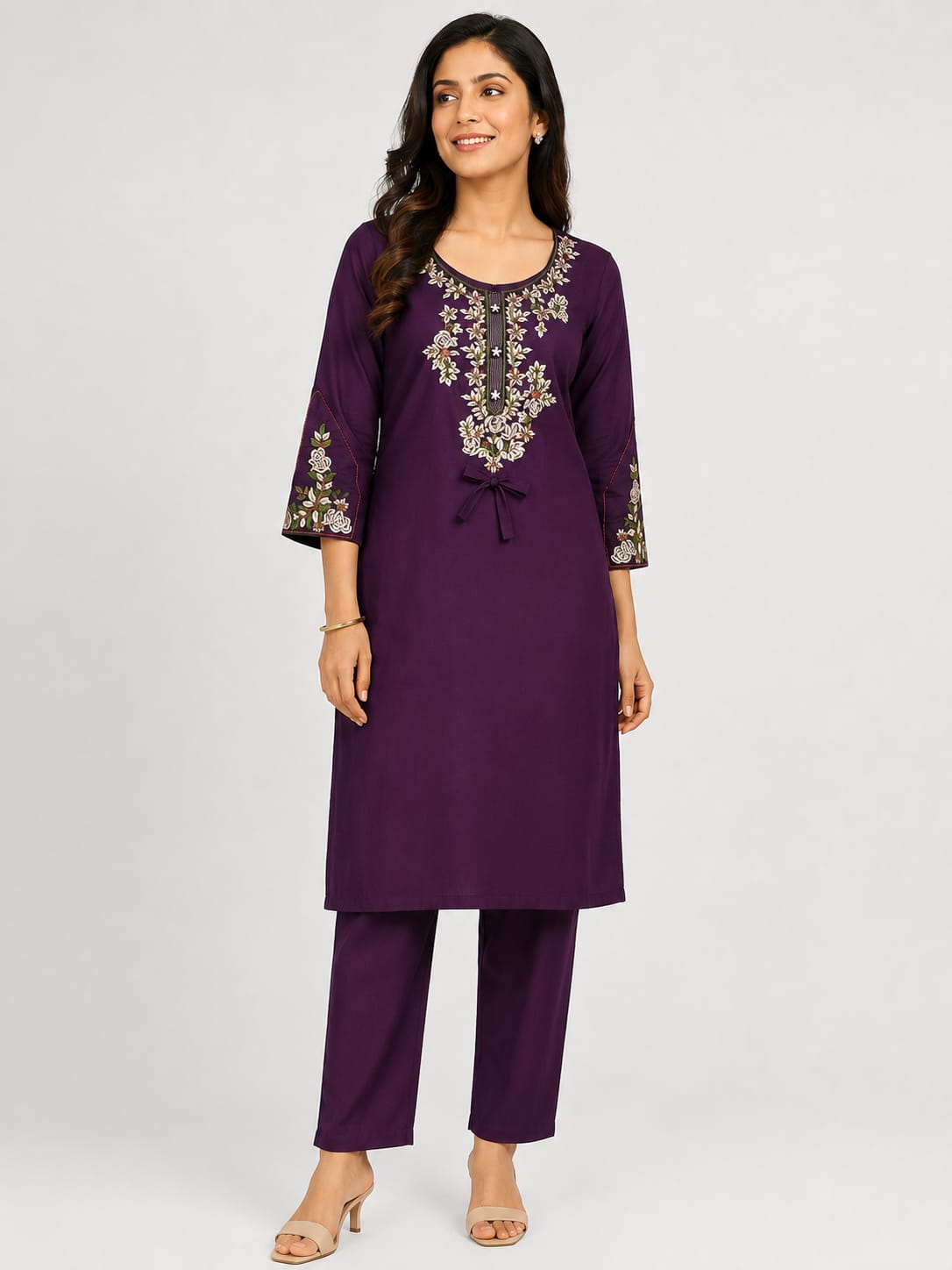 Embroidered Kurta Pant Set