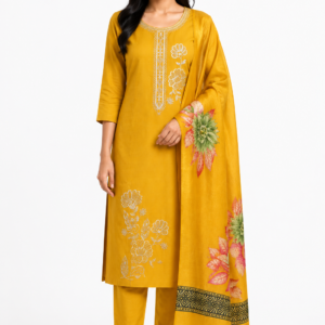 Straight Kurta Pant Set With Printed Dupatta