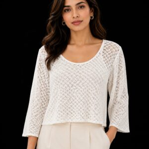 Crochet Lace Round Neck Top