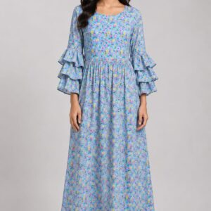 Ditsy Floral Fit And Flare Maxi Dress