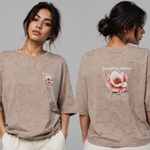 Oversized Hibiscus Graphic T-Shirt