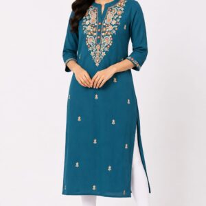 Embroidered Straight Kurta