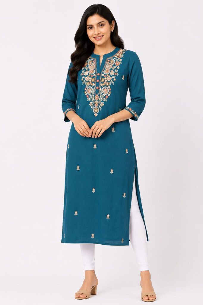 Embroidered Straight Kurta