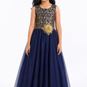 Girls Brocade Net Ball Gown