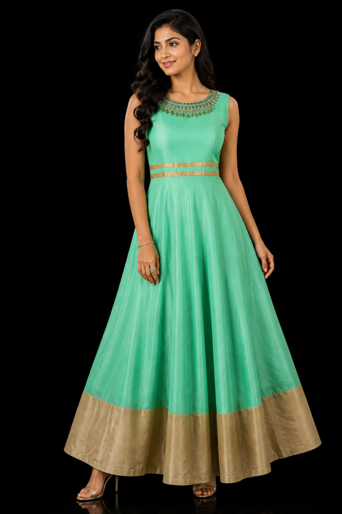 Sleeveless Anarkali Gown