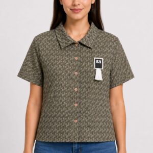 Girls Short Sleeve Button Shirt