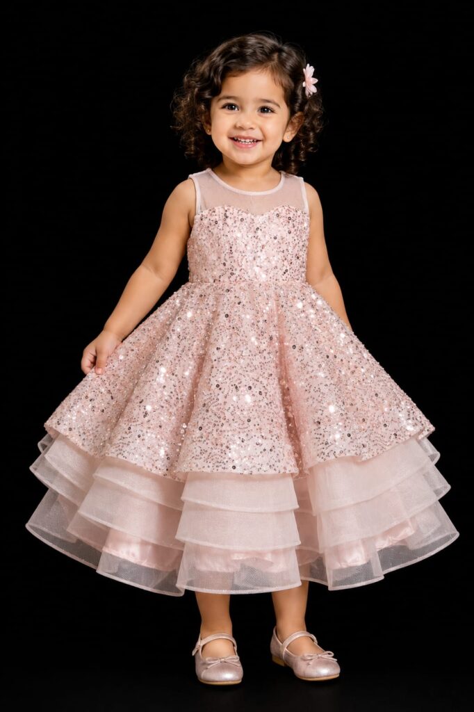 Kids Sequin Party Gown