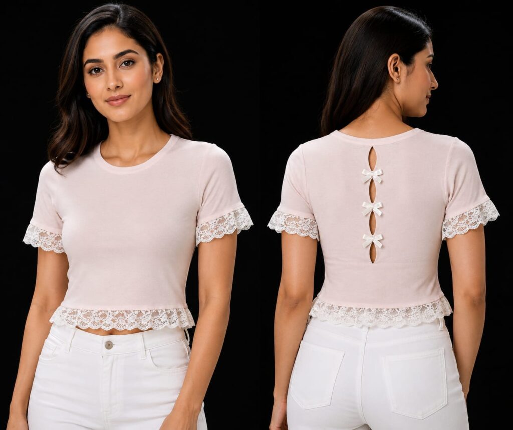 Lace Trim Cropped Top