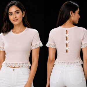 Lace Trim Cropped Top