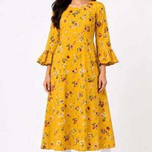 Floral Print A-Line Kurta
