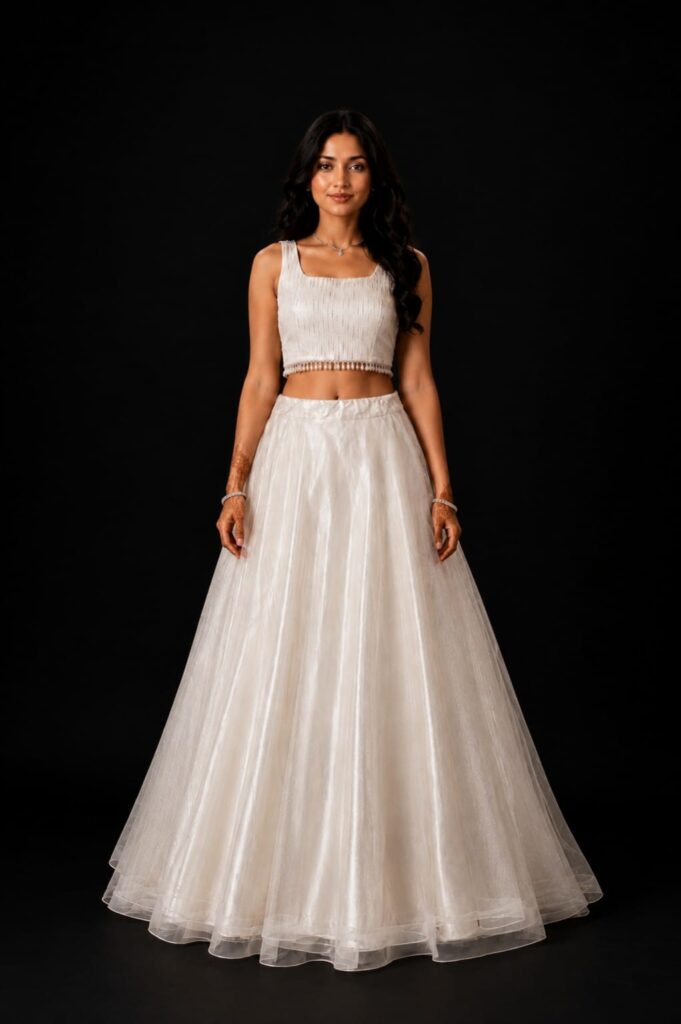 Embellished Net Skirt Set