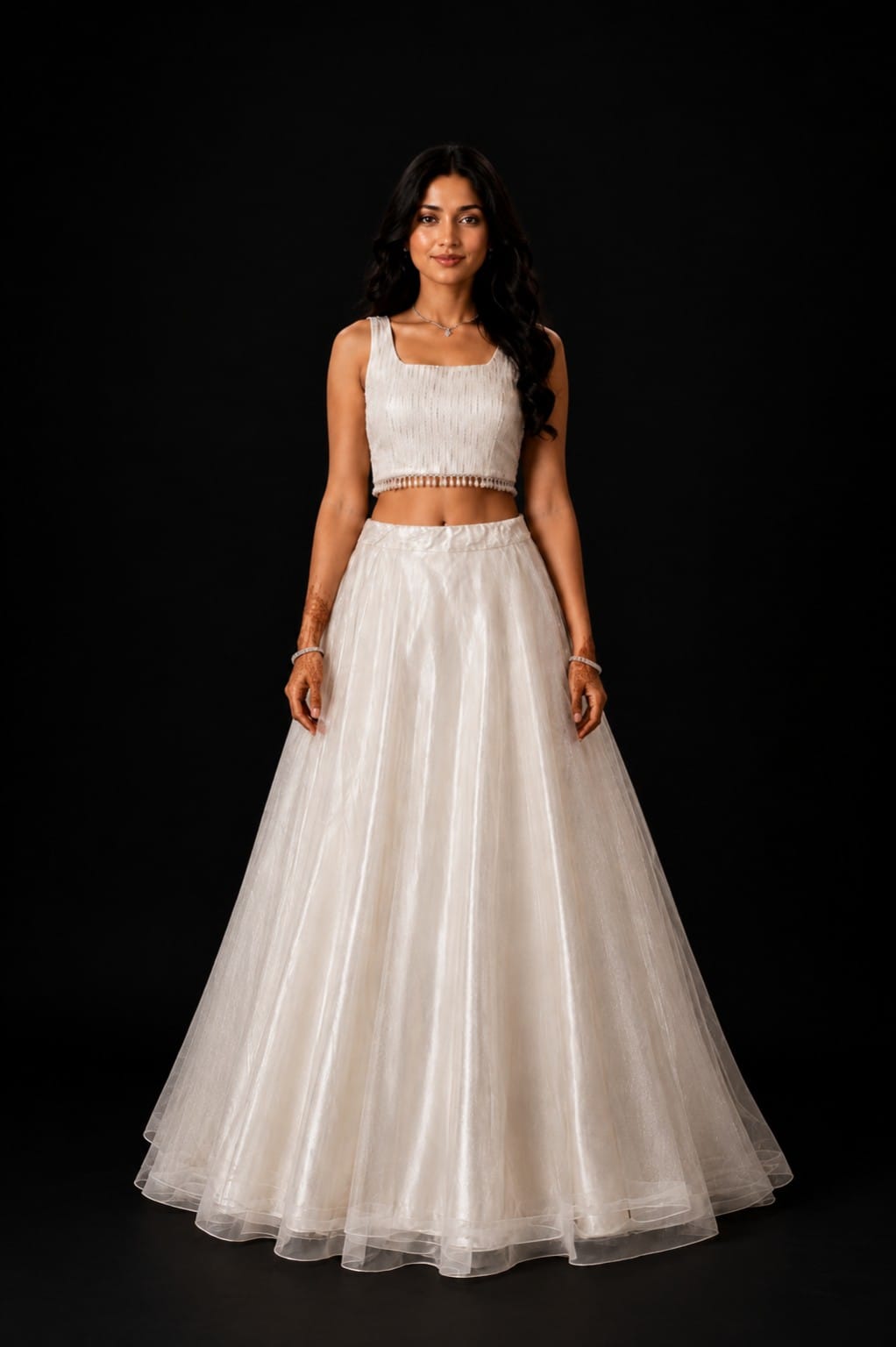 Embellished Net Skirt Set