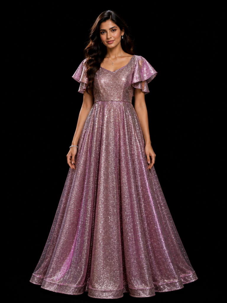 Shimmer A-Line Gown