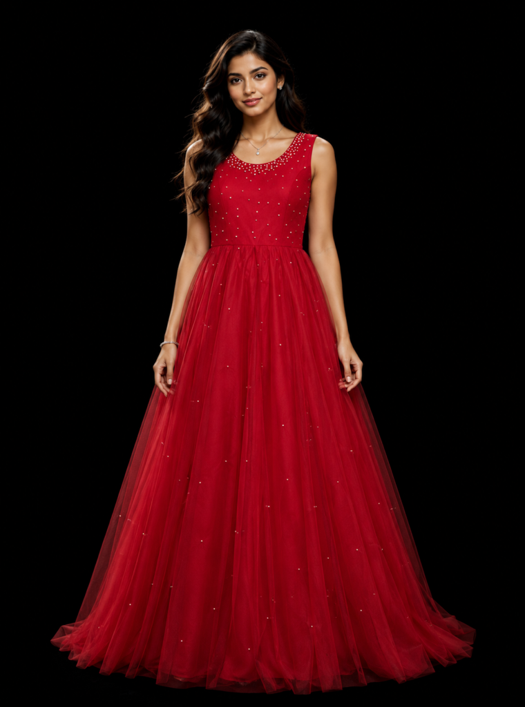 Sleeveless Tulle Gown