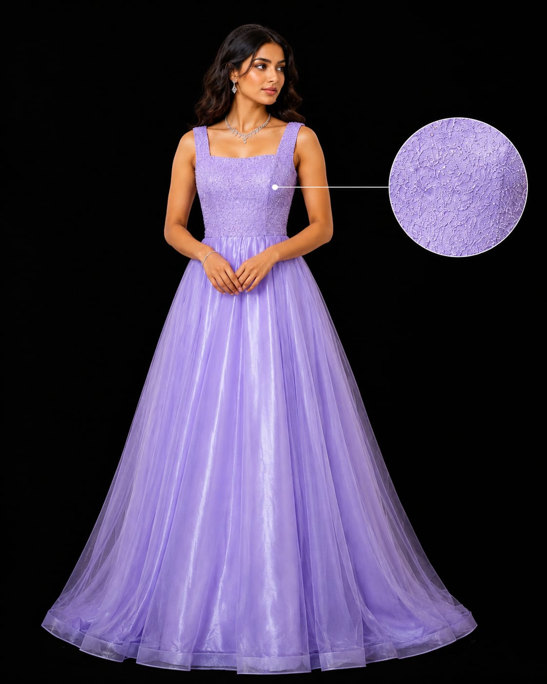 Sleeveless Square Neck Maxi Gown