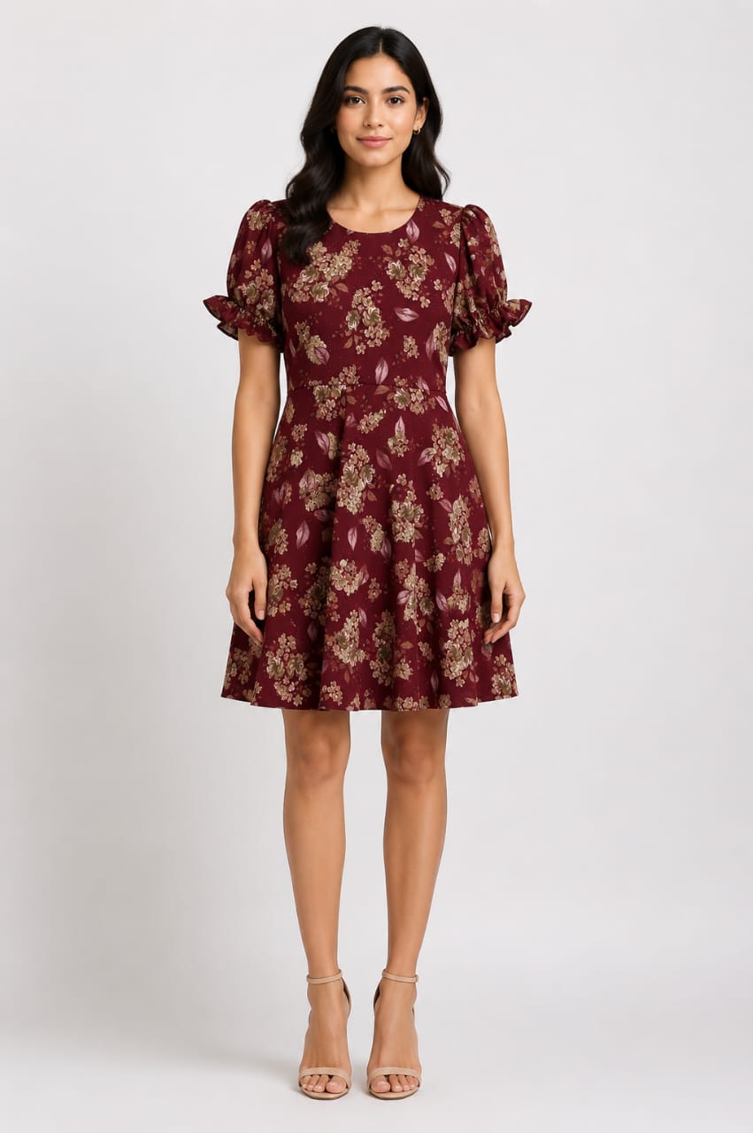 Floral Fit And Flare Skater Dress