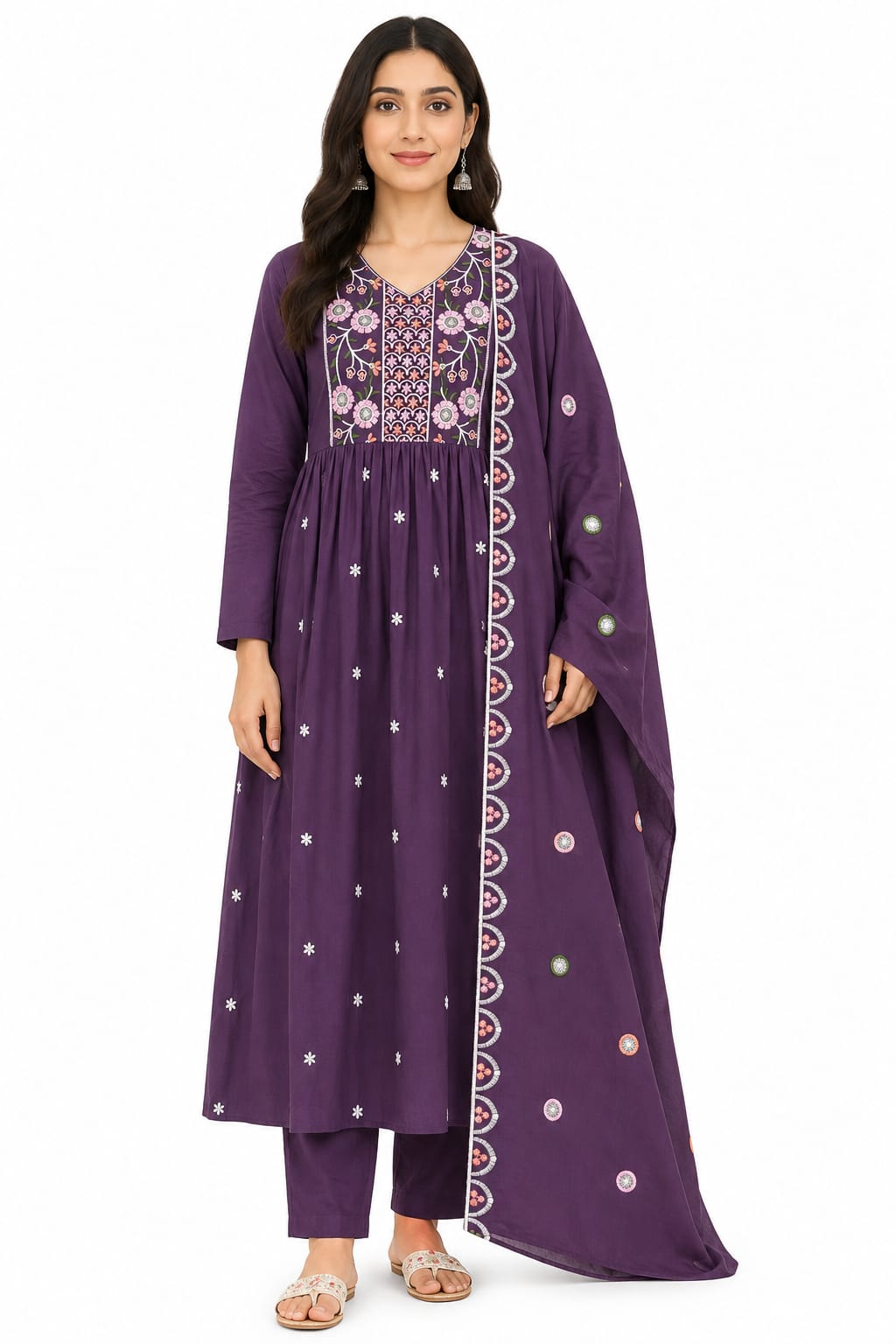 Embroidered Anarkali Kurta Set
