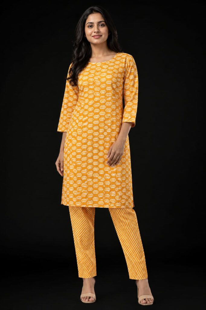 Cotton Printed Kurti Pant Set