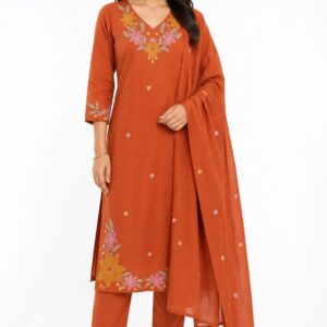 Embroidered Cotton Kurta Set